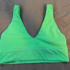 Lululemon Green V-Neck Sports Bra